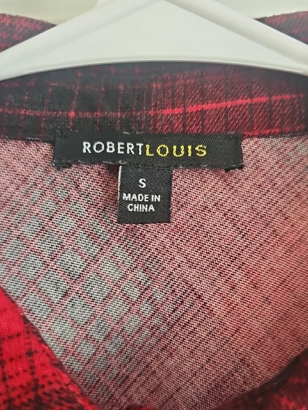 Robert Louis Red and Black Plaid Flannel Button-Down Shirt - Picture 2 of 5